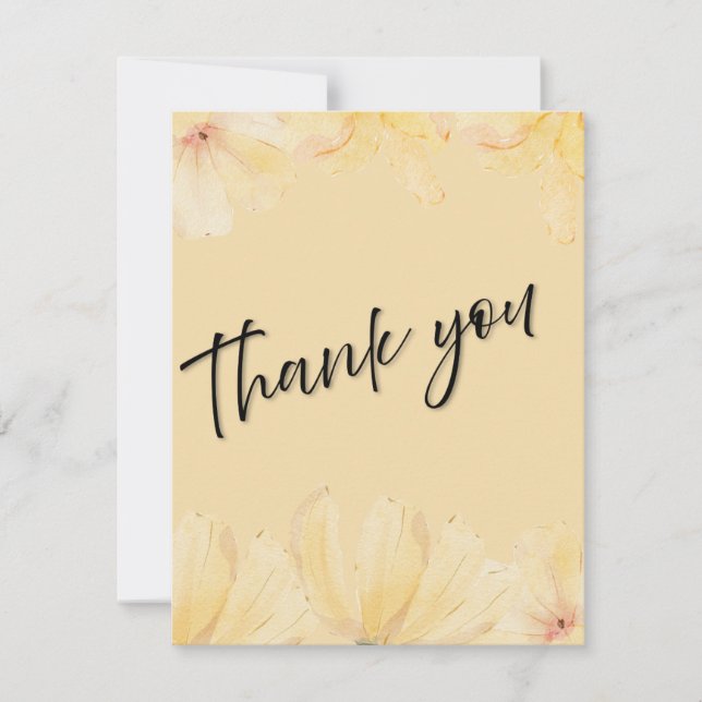 Elegant Botanical Wedding Thank You Card (Front)