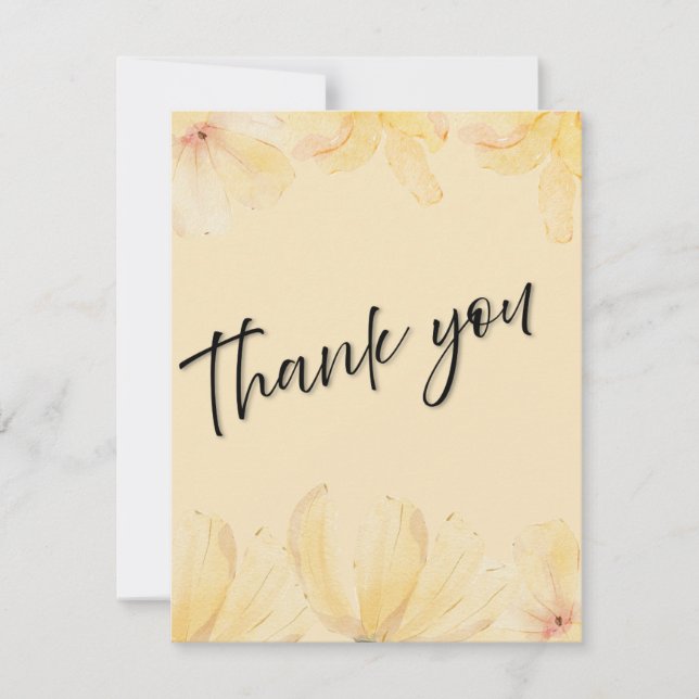 Elegant Botanical Wedding Thank You Card (Front)