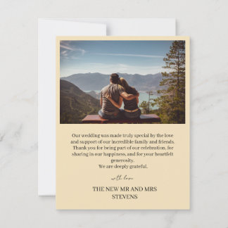 Elegant Botanical Wedding Thank You Card