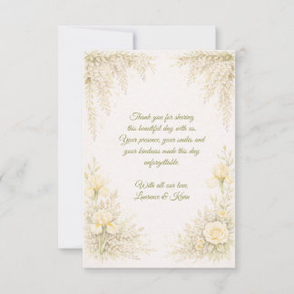 Elegant Botanical Wedding  Thank You Card