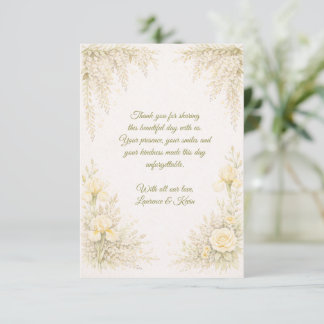 Elegant Botanical Wedding Thank You Card