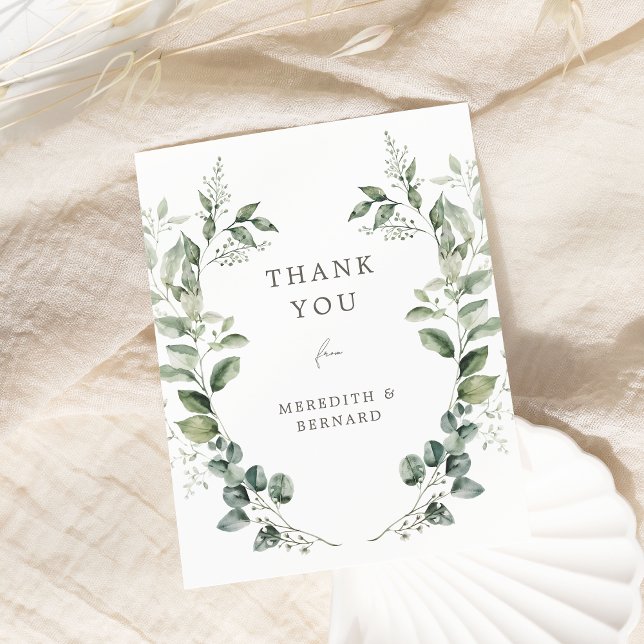 Elegant Botanical Wedding Thank You Postcard (Creator Uploaded)