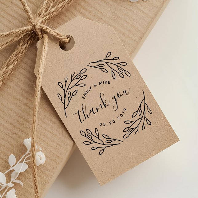 Elegant Botanical Wedding Thank You Self-inking Stamp (Creator Uploaded)