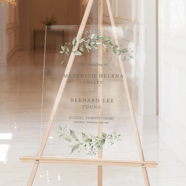 Elegant Botanical Wedding Welcome Acrylic Sign (Creator Uploaded)