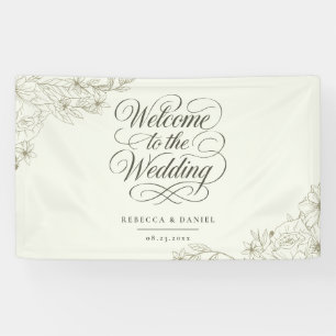 Elegant Botanical Wedding Welcome Banner