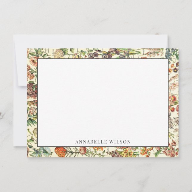 Elegant Botanical Wildflower Floral Personalised Card (Front)