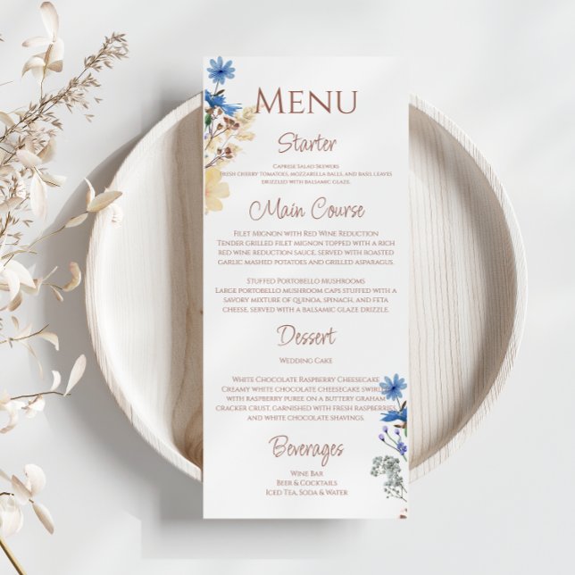 Elegant Botanical Wildflower Wedding  Menu (Creator Uploaded)
