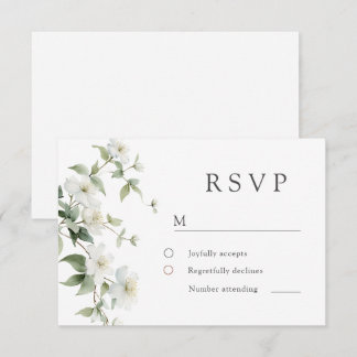Elegant Botanical Wildflower Wedding RSVP Card