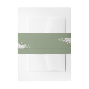 Elegant Botanical Wrap   Sage Green Belly Band Invitation Belly Band
