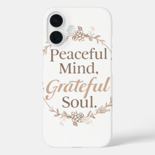 Elegant Botanical Wreath with Zen Quote iPhone 16 Case