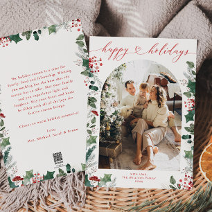 Elegant Botanicals With Message Holiday Card
