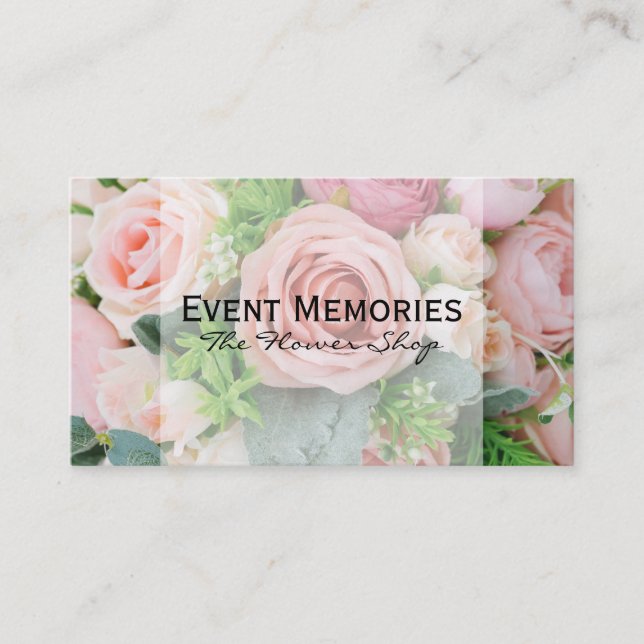 Elegant Bouquet of Pink Flowers Business Card (Front)