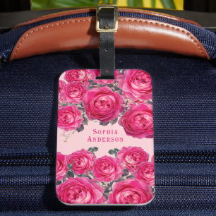 Elegant Bouquet of Roses Personalised   Luggage Tag