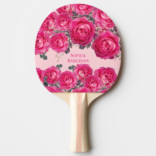 Elegant Bouquet of Roses Personalised  Ping Pong Paddle (Front)