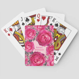 Elegant Bouquet of Roses Personalised  Playing Cards