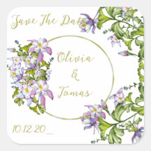 Elegant bouquet of watercolor columbines