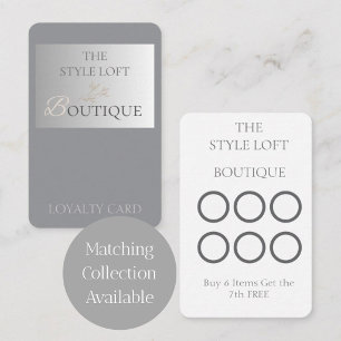 Elegant Boutique Shop Business Leaf Logo Modern Loyalty Card