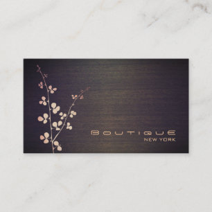 Elegant Boutique Wood Grain Texture Look Business Card