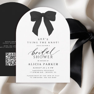Elegant bow black and white bridal shower invitation