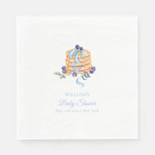 Elegant Bow Blueberry Pancake Boy Baby Shower  Napkin
