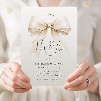 Elegant Bow Bridal Shower Invitation