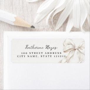 Elegant Bow Bridal Shower Return Address Label