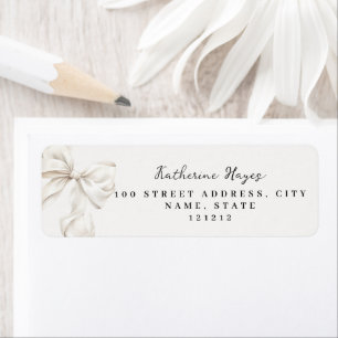 Elegant Bow Bridal Shower Return Address Label
