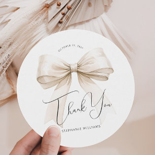 Elegant Bow Bridal Shower Thank You Card