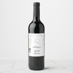 Elegant Bow Bridal Shower Wine Label
