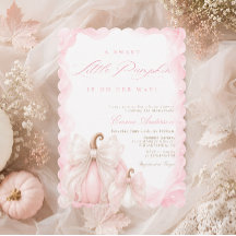 Elegant Bow Girl Baby Fall Pumpkin Baby Shower
