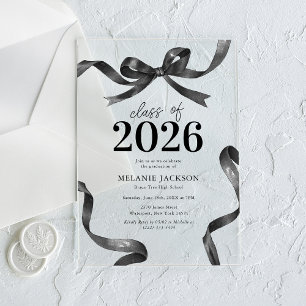 Elegant Bow Graduation Party Acrylic Invitations