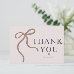 Elegant Bow Graduation Party  Thank You Card