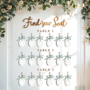 Elegant Bow Guest Name Wedding Seating Keepsake Metal Tree Decoration