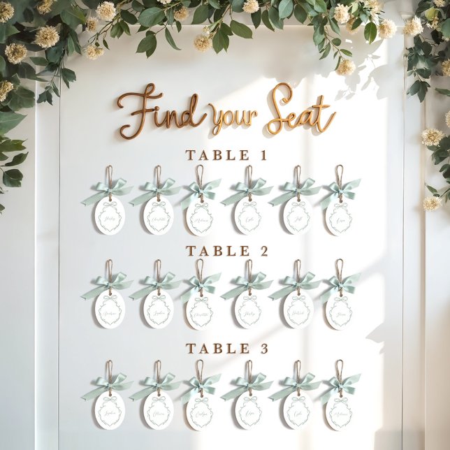 Elegant Bow Guest Name Wedding Seating Keepsake Metal Tree Decoration (Elegant Green Bow Guest Name Wedding Seating Keepsake Metal Ornament)