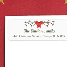 Elegant Bow & Holly Personalised Christmas Return