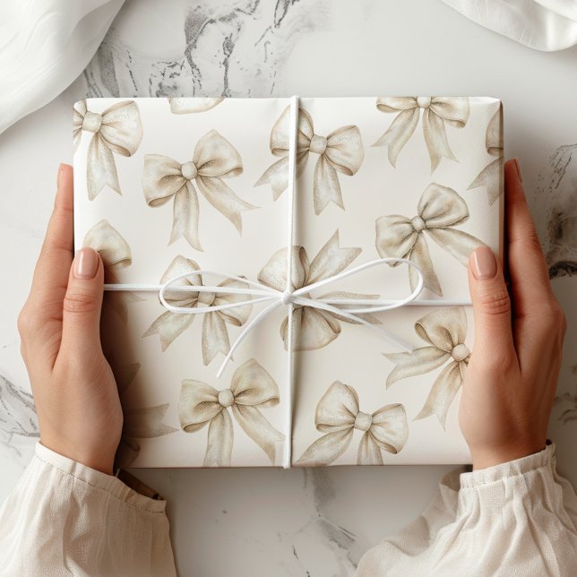 Elegant Bow Neutral Wrapping Paper (Creator Uploaded)