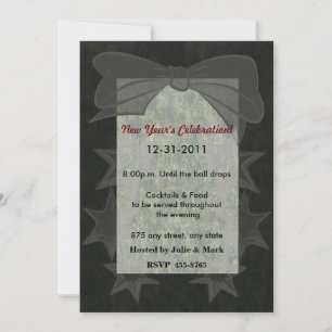 Elegant Bow New Year's Invitation