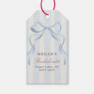 Elegant Bow Personalized Bachelorette Party Gift Tags