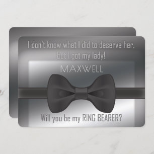 Elegant Bowtie Will You Be My Ring Bearer Invitation