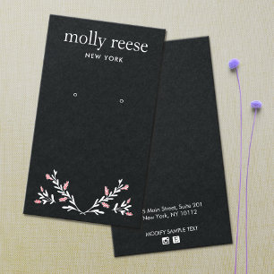 Elegant Branch Black Kraft Earring Display Card