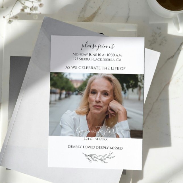 Elegant Branch Celebration of Life Invitation (Creator Uploaded)