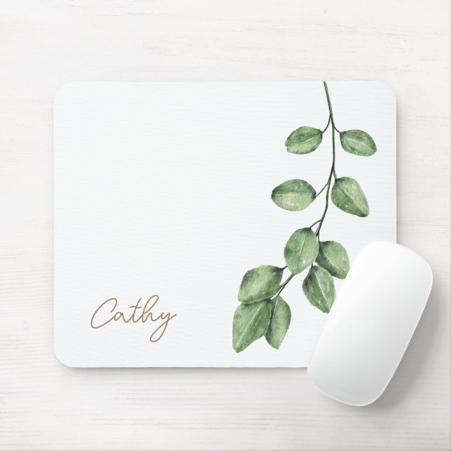 Elegant Branch Feminine Name Mouse Pad (With Mouse)