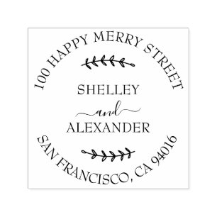 Elegant Branch Two Names Return Address Self-inking Stamp