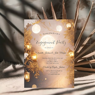 Elegant Branches Rustic Lantern Engagement Invitation
