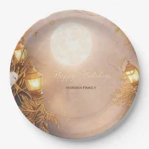 Elegant Branches Rustic Lantern Paper Plate
