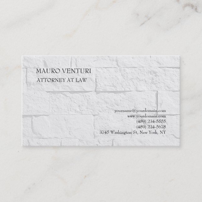 Elegant Brick Wall Plain Professional Minimalist Business Card (Front)