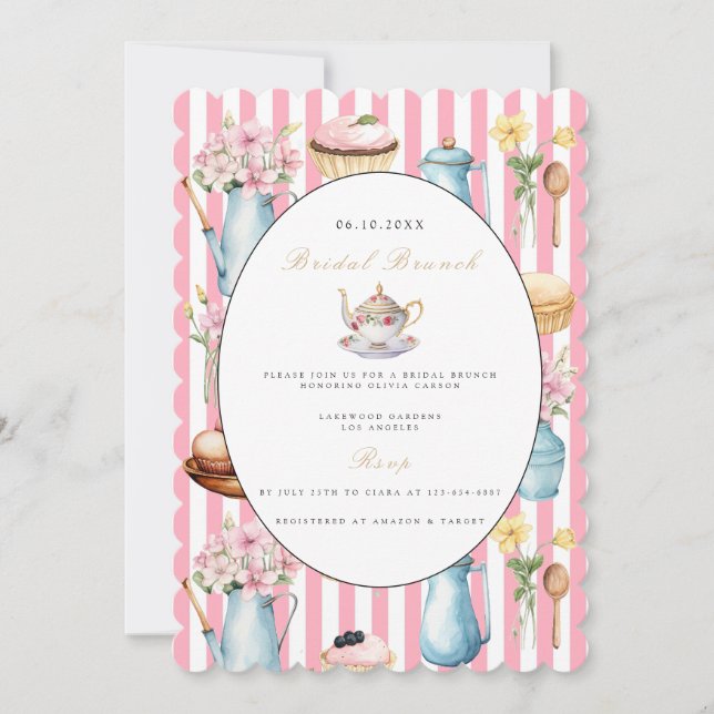 Elegant Bridal Brunch Bridal Shower Invitation (Front)