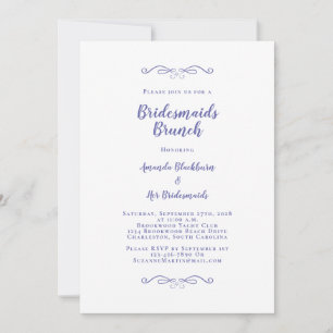 Elegant Bridal Brunch Bridesmaids Periwinkle Blue Invitation