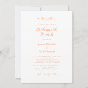 Elegant Bridal Brunch Bridesmaids Trendy Peach Invitation