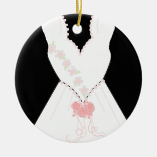 Elegant Bridal Gown Ceramic Tree Decoration